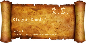 Kluger Damáz névjegykártya